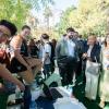 La rectora de la Universidad Católica y el presidente de la CARM, en una demostración de UCAM SENS, con la jugadora del UCAM Cartagena Tenis de Mesa, Carmen Lozano.