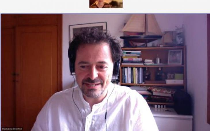 El investigador Blas Subiela durante la reunión previa al próximo evento del día 3 de junio