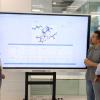 Elena Murcia, Horacio Pérez y Juan José Hernández testando la herramienta en las instalaciones de UCAM HiTech