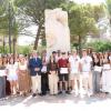 Los estudiantes premiados junto a Estrella Núñez, vicerrectora de Investigación de la UCAM, Antonio González, director de la Fundación Séneca, y Miriam Mendoza, coordinadora del Campus de Cartagena.